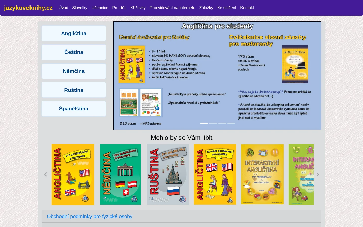 Jazykoveknihy.cz website