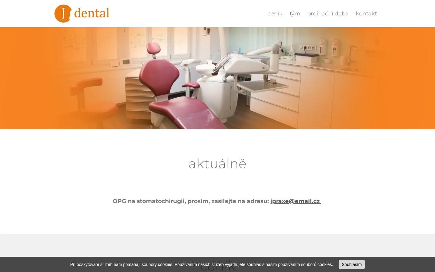 J-dental, s.r.o. website