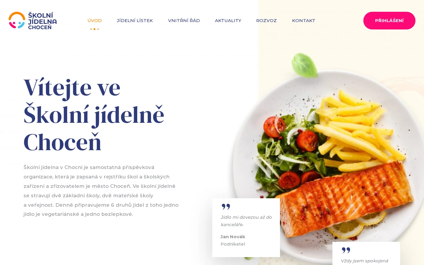Školní jídelna Choceň website