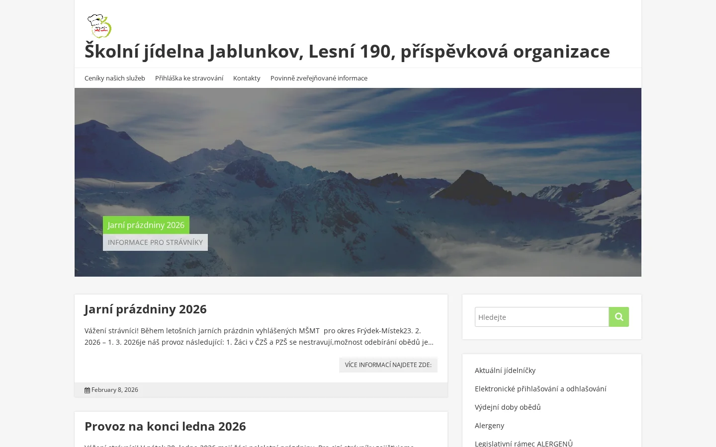Školní jídelna Jablunkov website