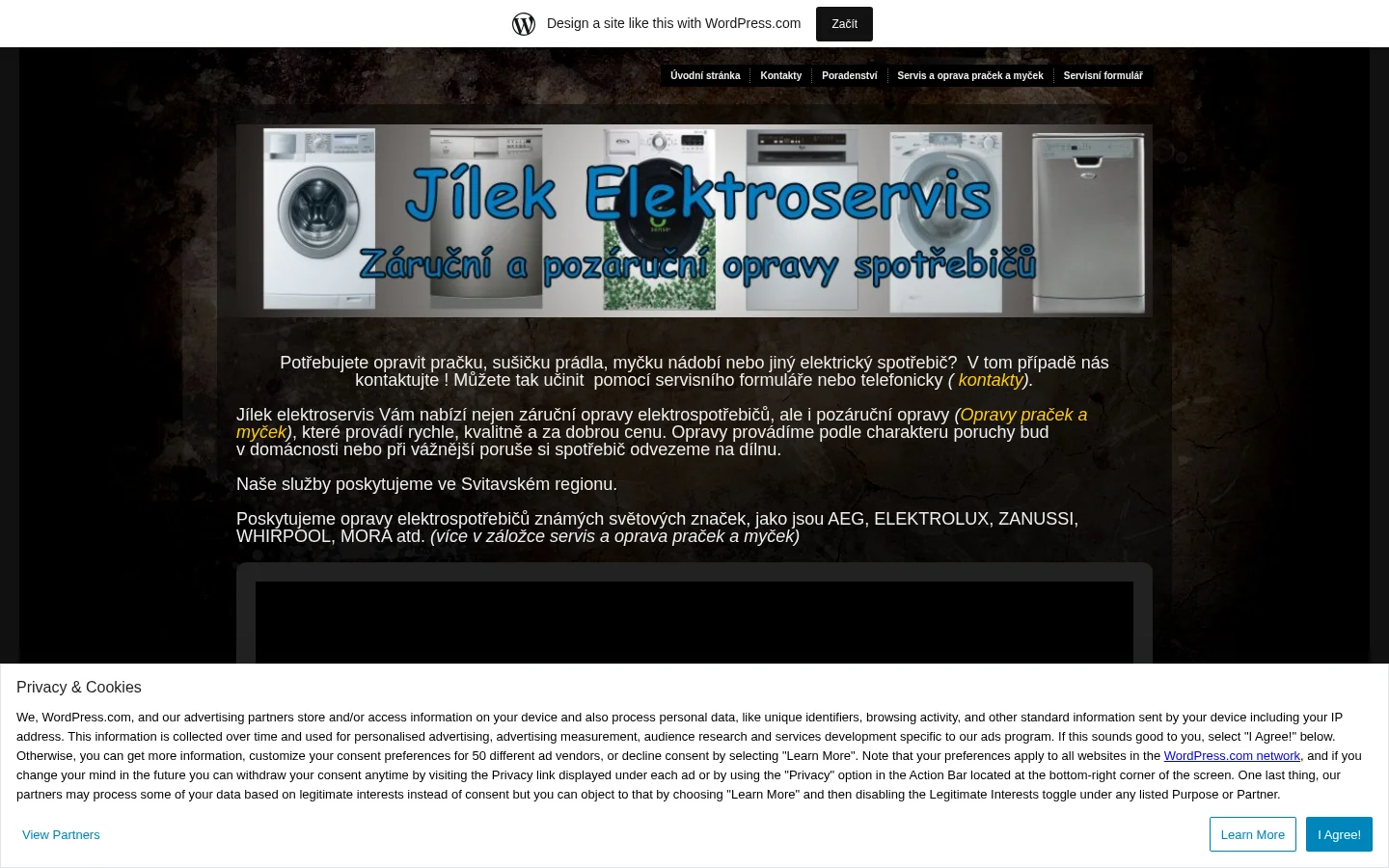 Jílek Elektroservis website
