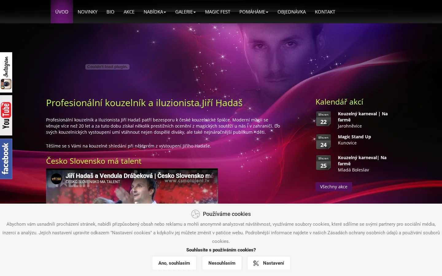 Kouzelník Jiří Hadaš website