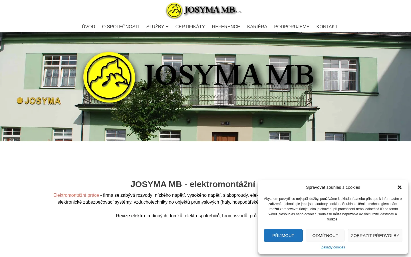 JOSYMA MB, s.r.o. website
