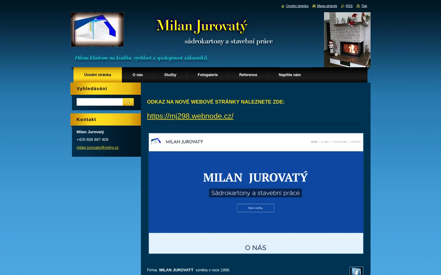 Milan Jurovatý - sádrokartony a stavební práce website