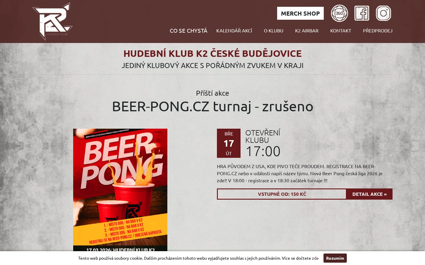 Hudební klub K2 website