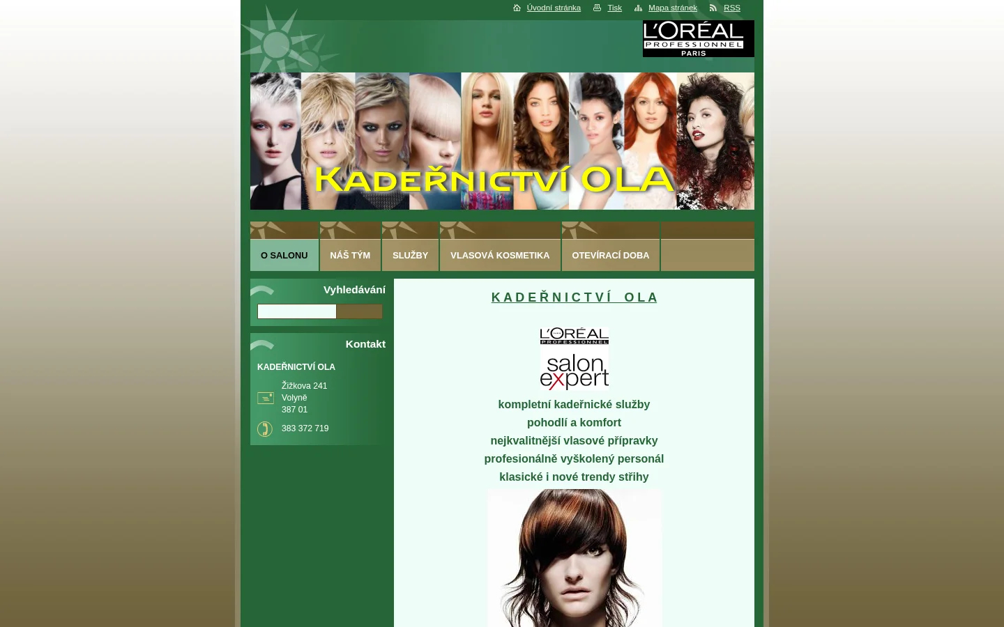Kadeřnictví Ola website