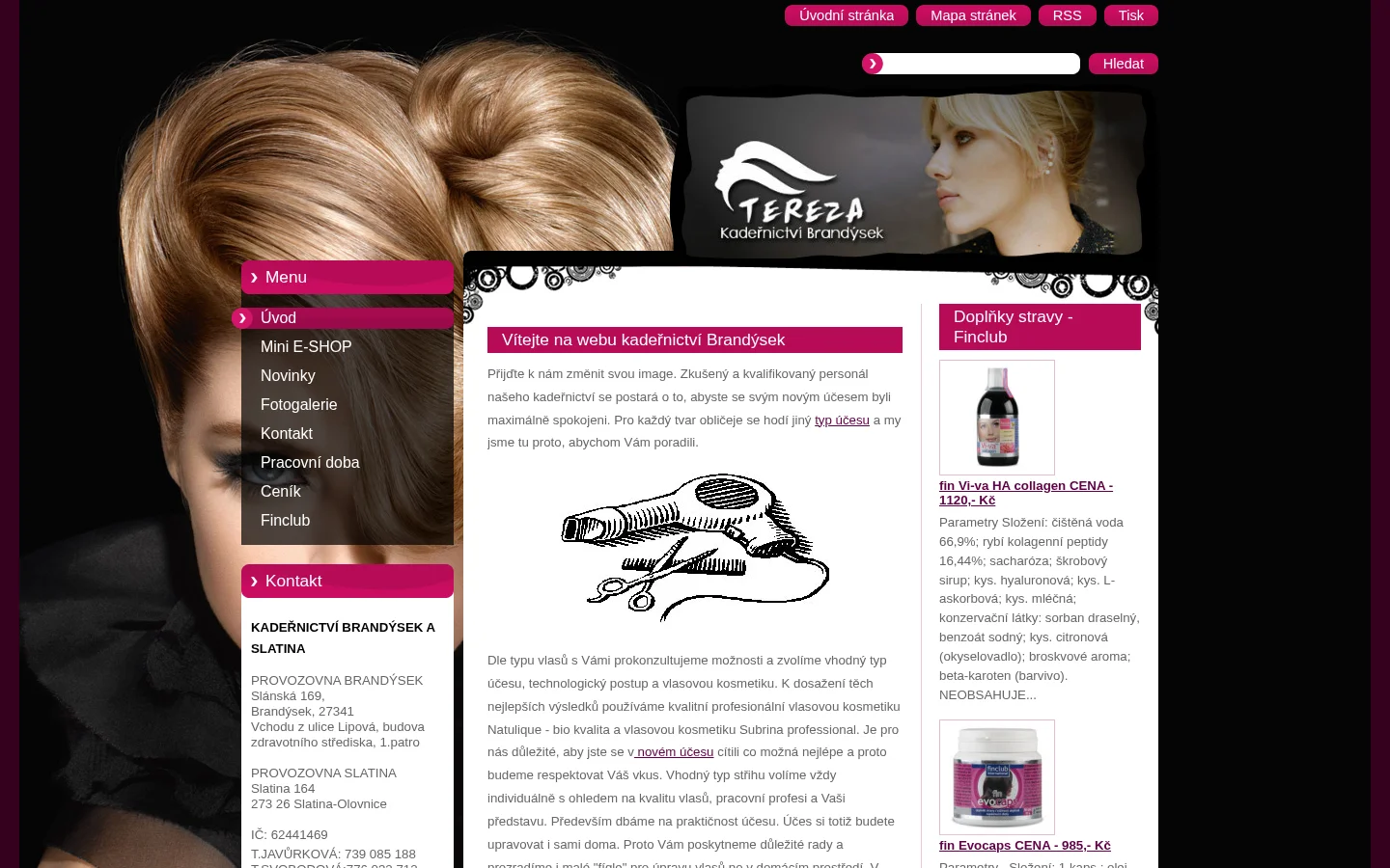 TEREZA Kadeřnictví Brandýsek website