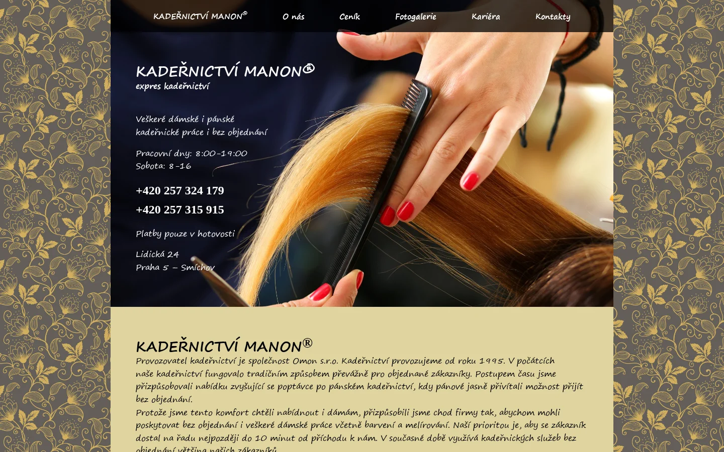 Kadeřnictví Manon website