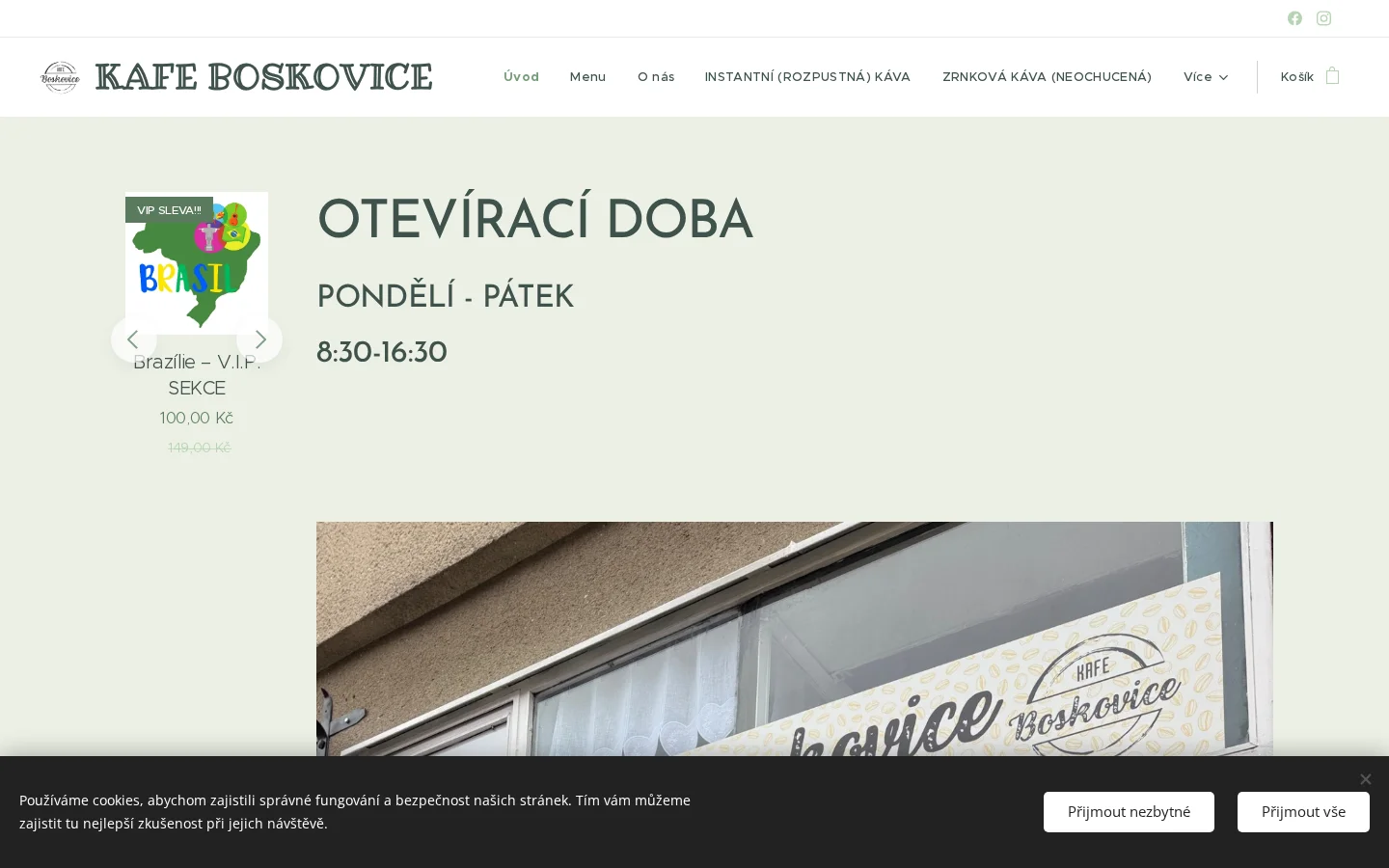 Kafe Boskovice website