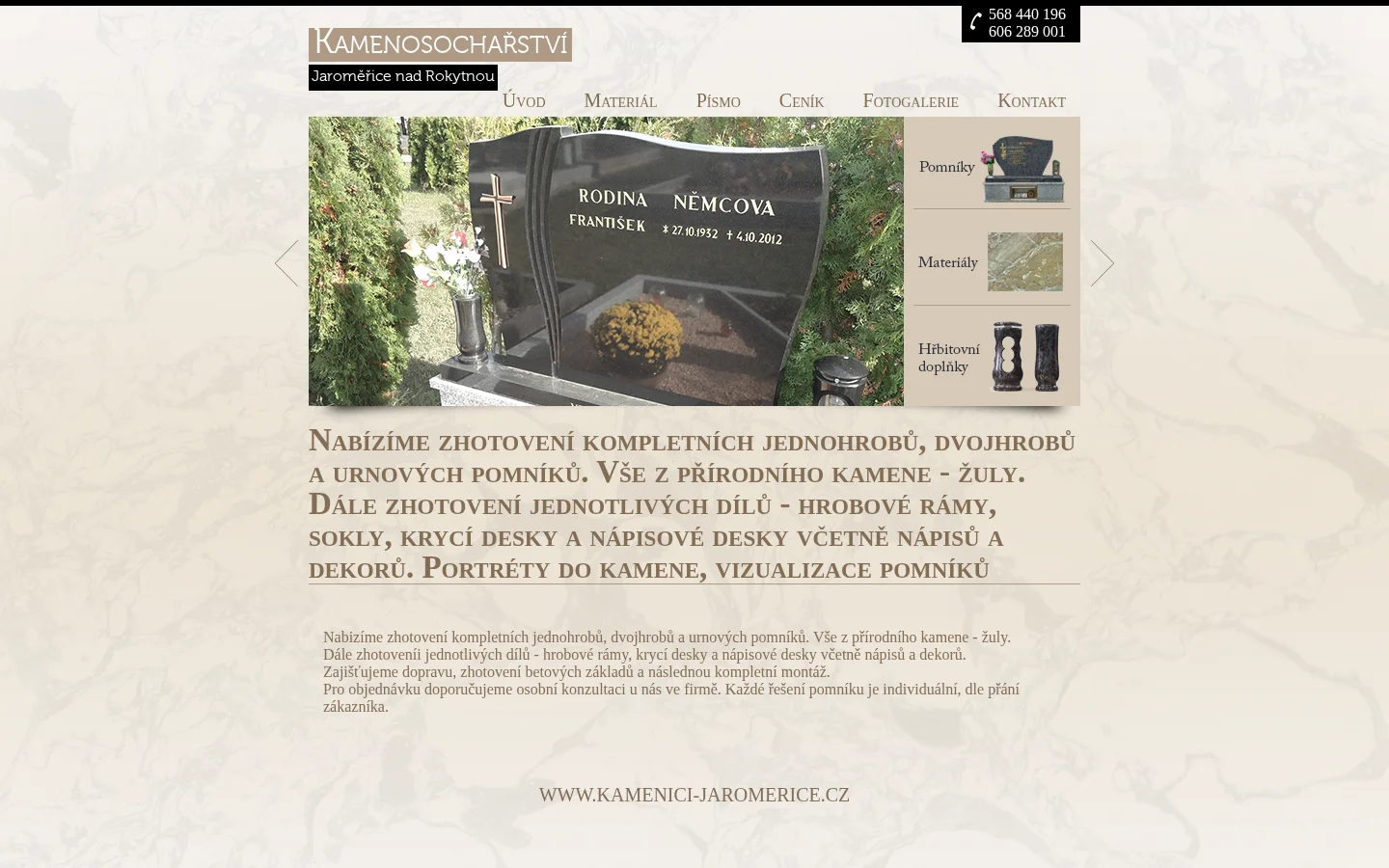 Kamenosochařství Dagmar Skálová website