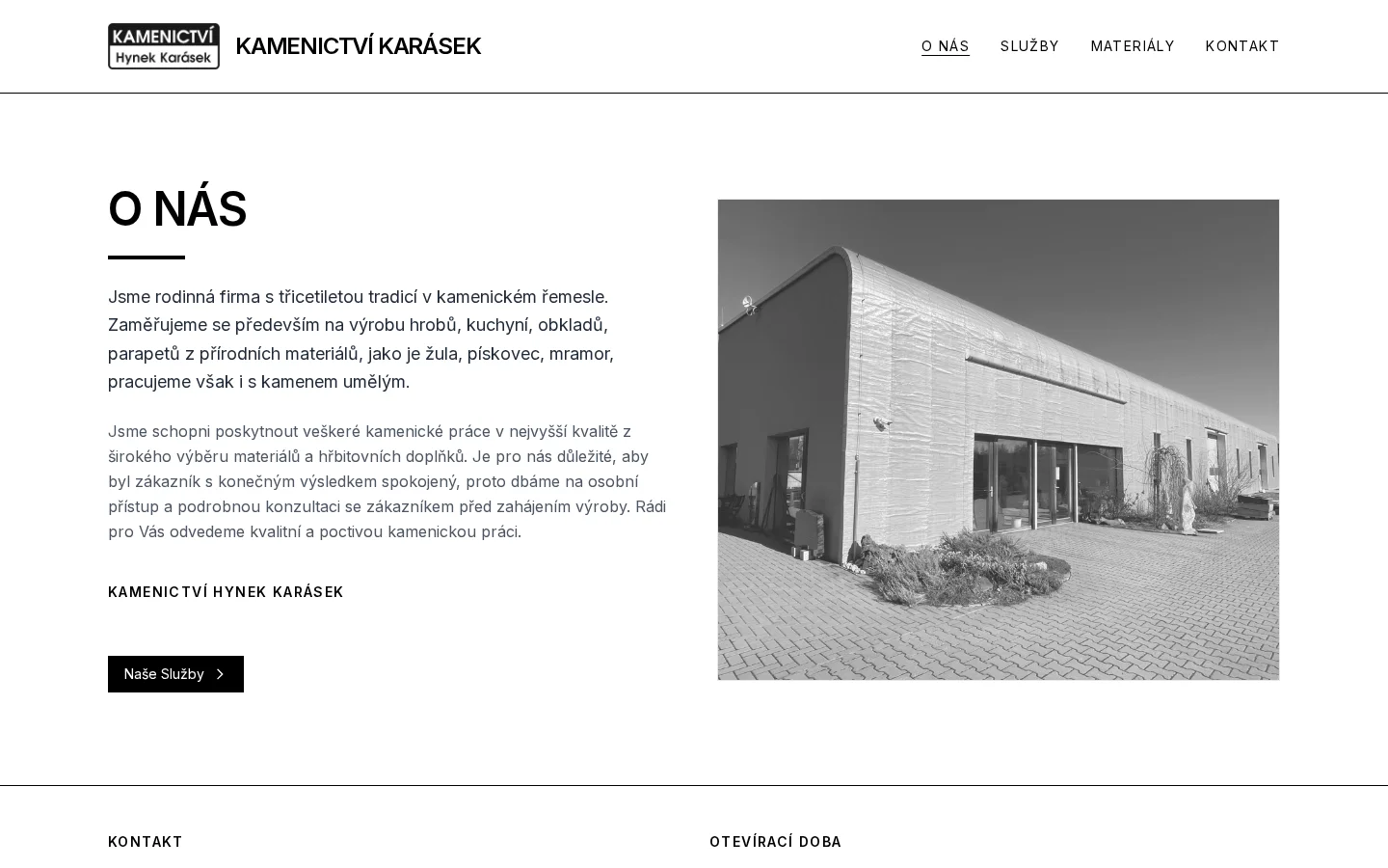 Kamenictví Hynek Karásek website