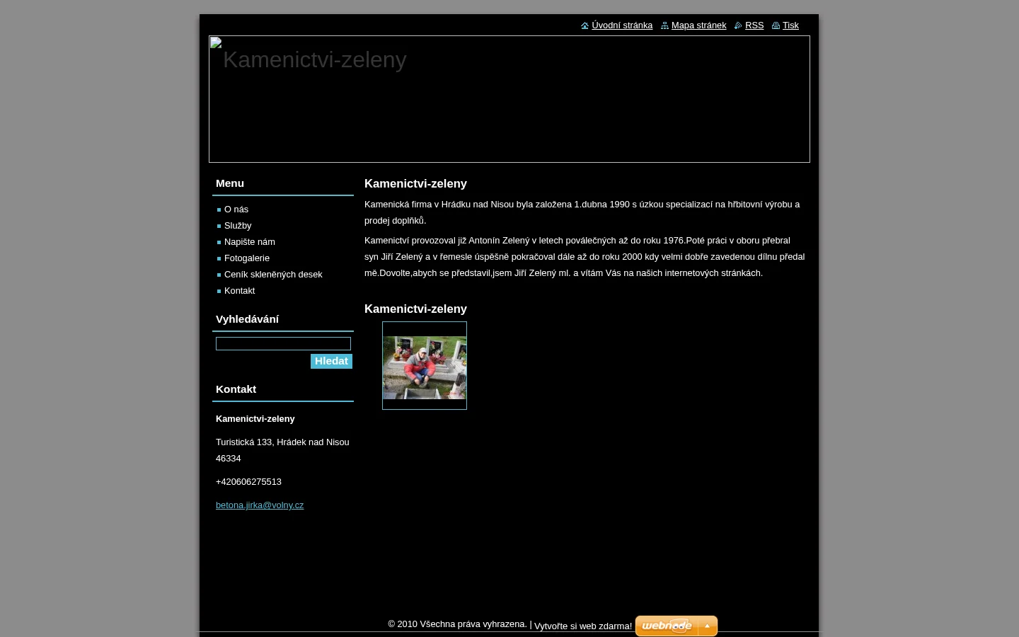 Kamenictví - Zelený website