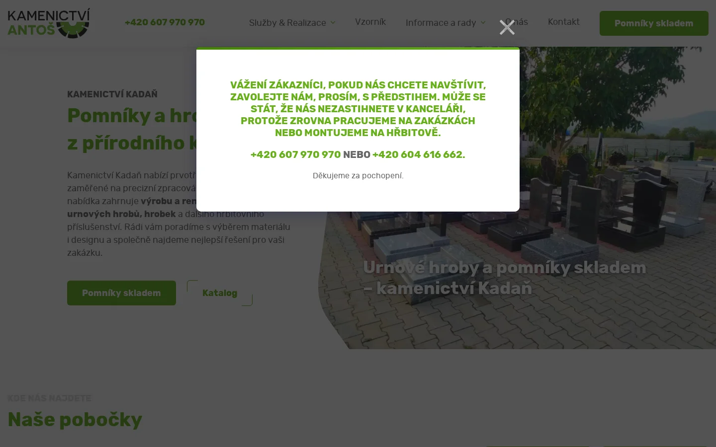 KAMENICTVÍ KADAŇ website
