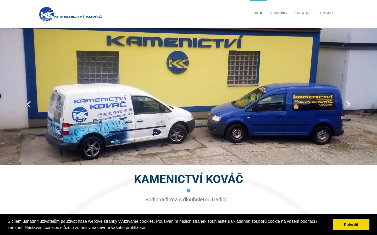 Kamenictví Kováč website