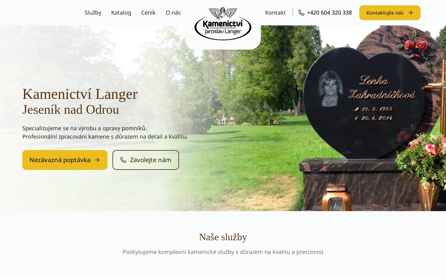 Kamenictví Langer Jaroslav website