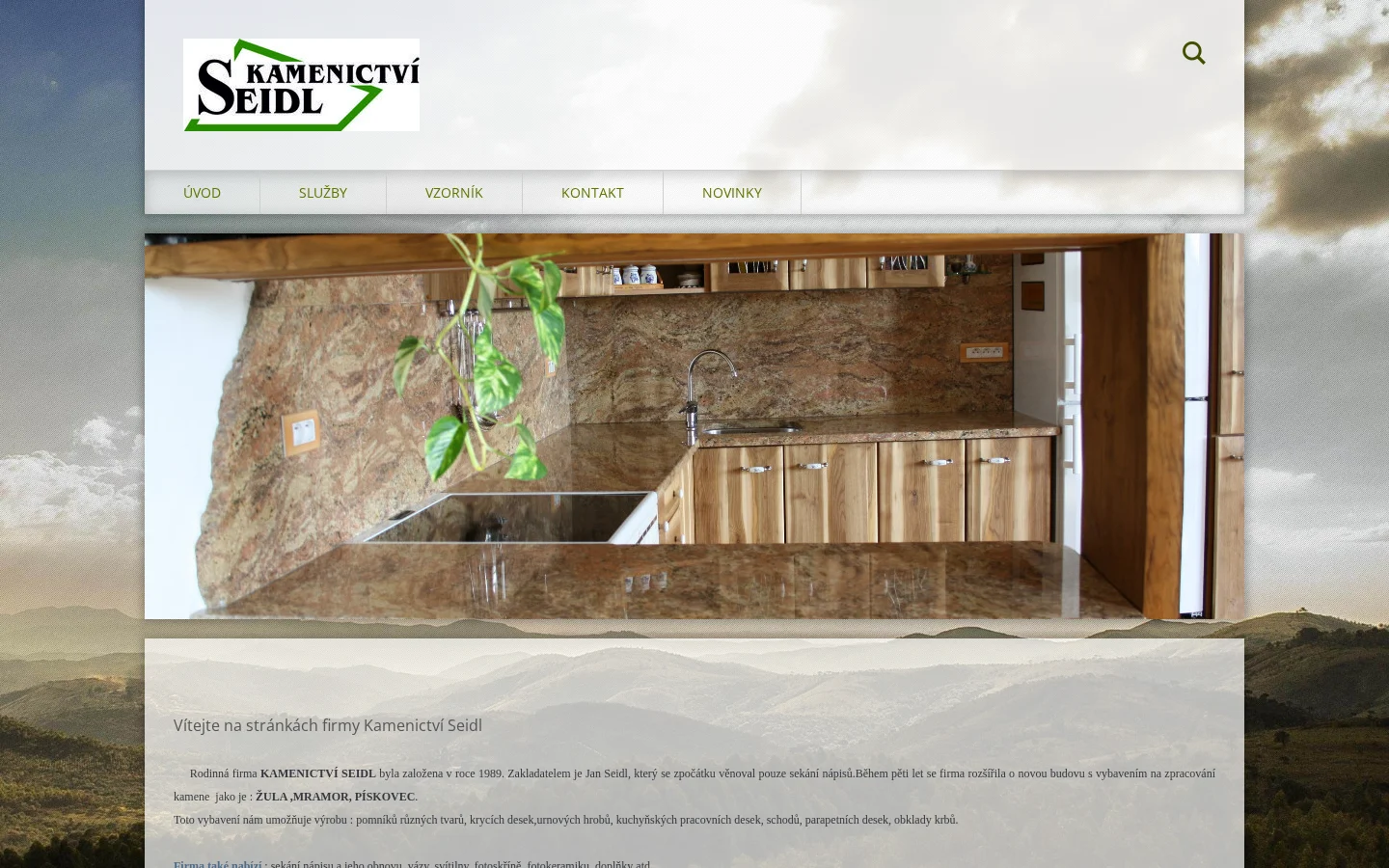 Kamenictví Seidl website