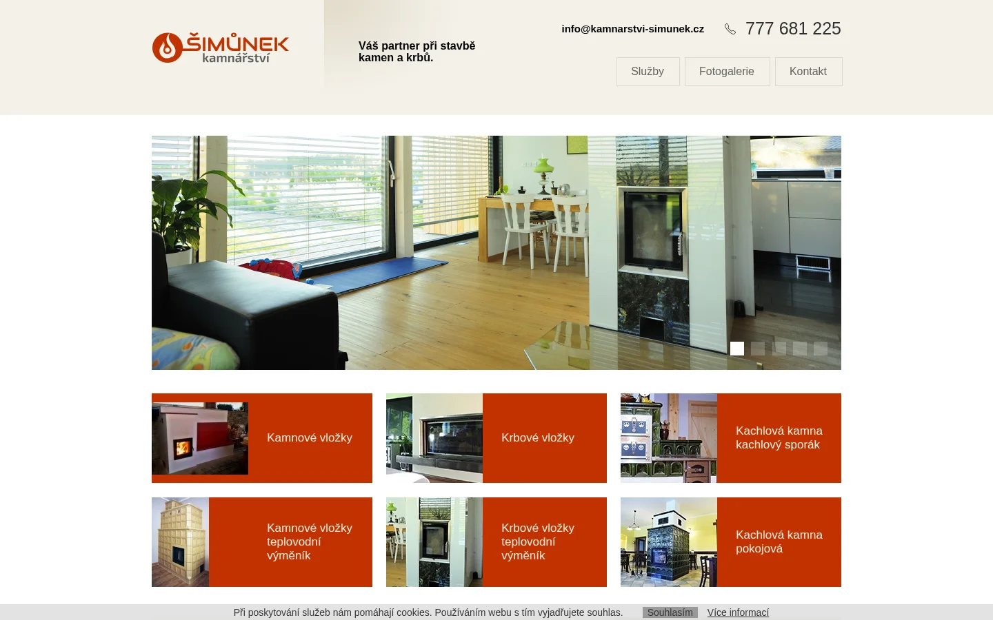 Kamnářství Šimůnek website