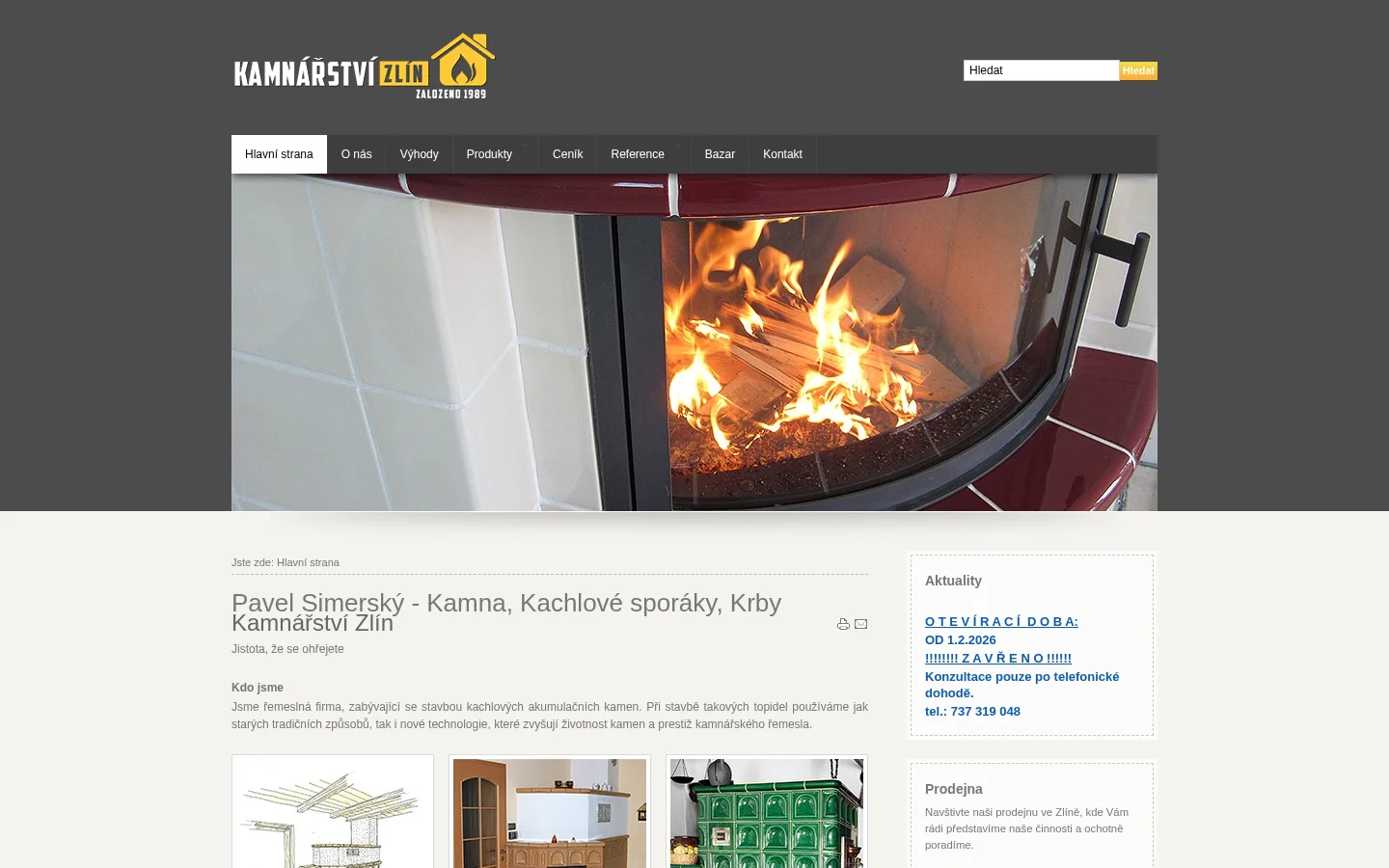 Kamnářství Zlín website