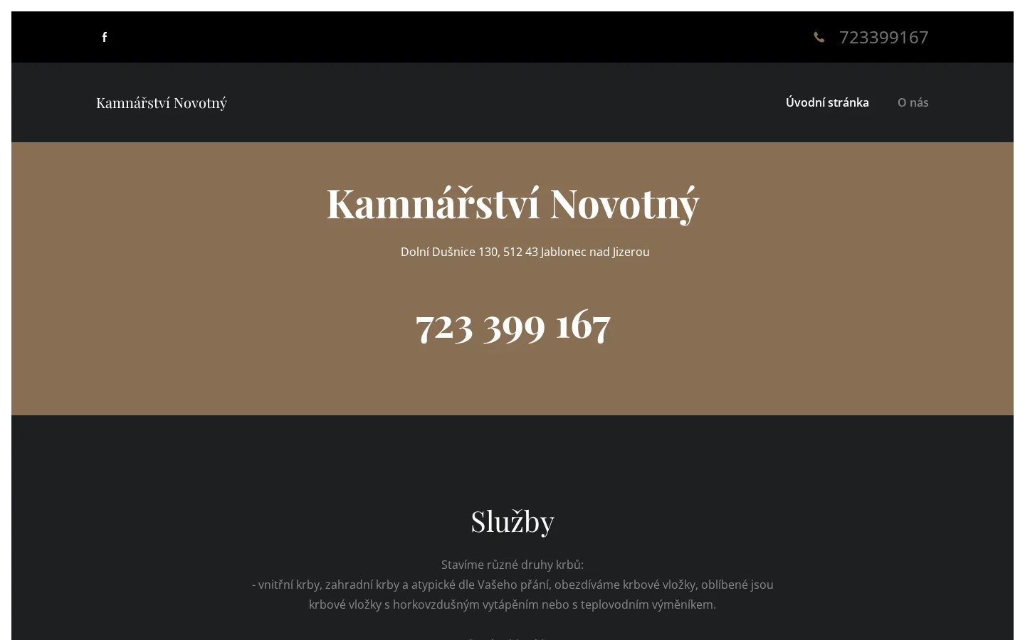 Kamnářství Novotný website