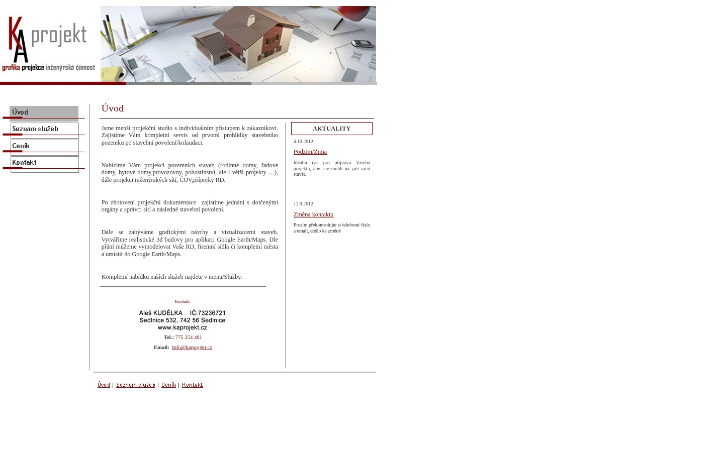 KA Projekt - Aleš Kudělka website