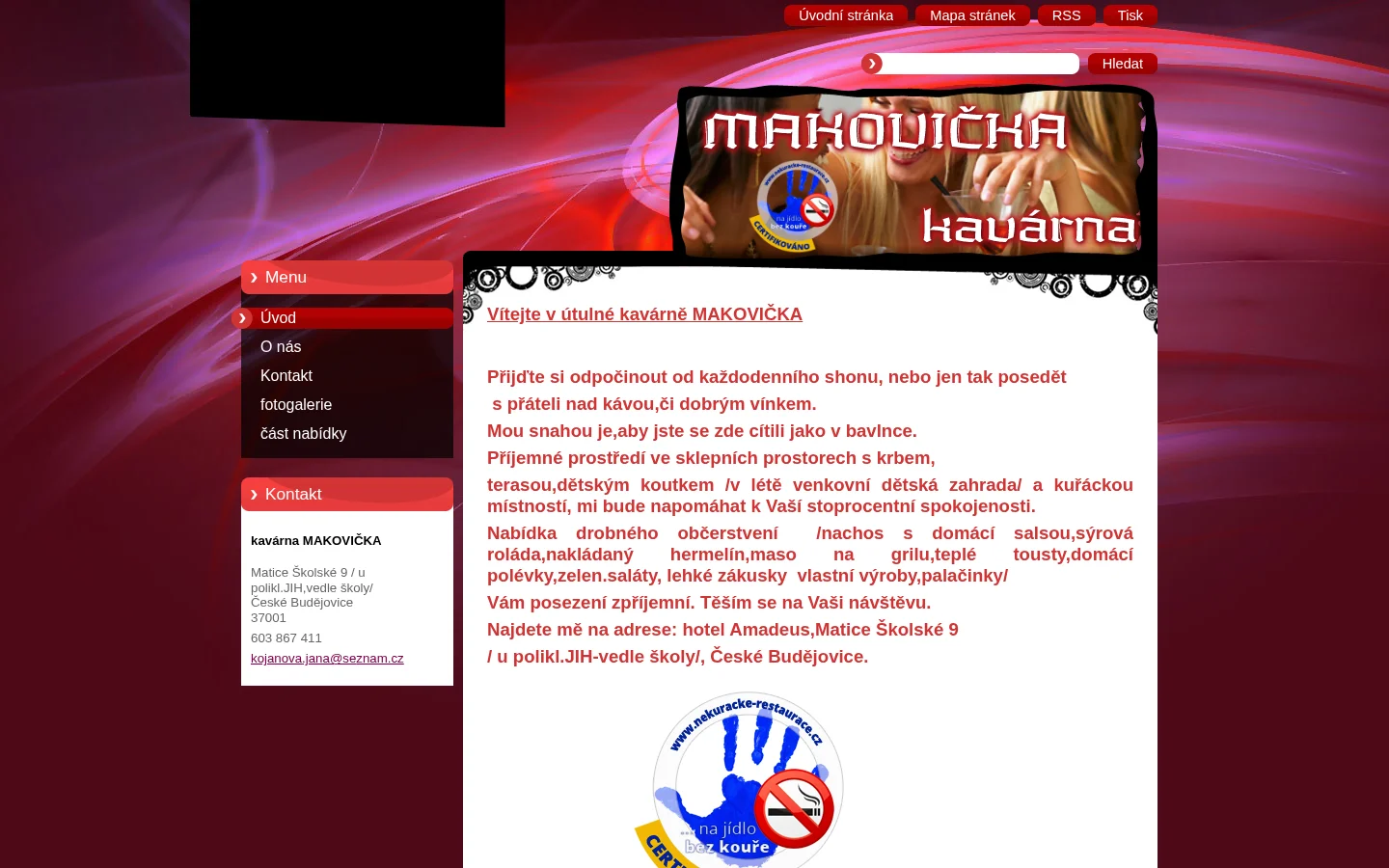 Kavárna MAKOVIČKA website