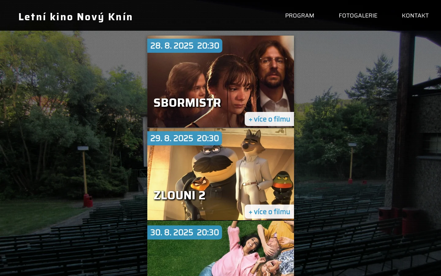 Letní kino Nový Knín website