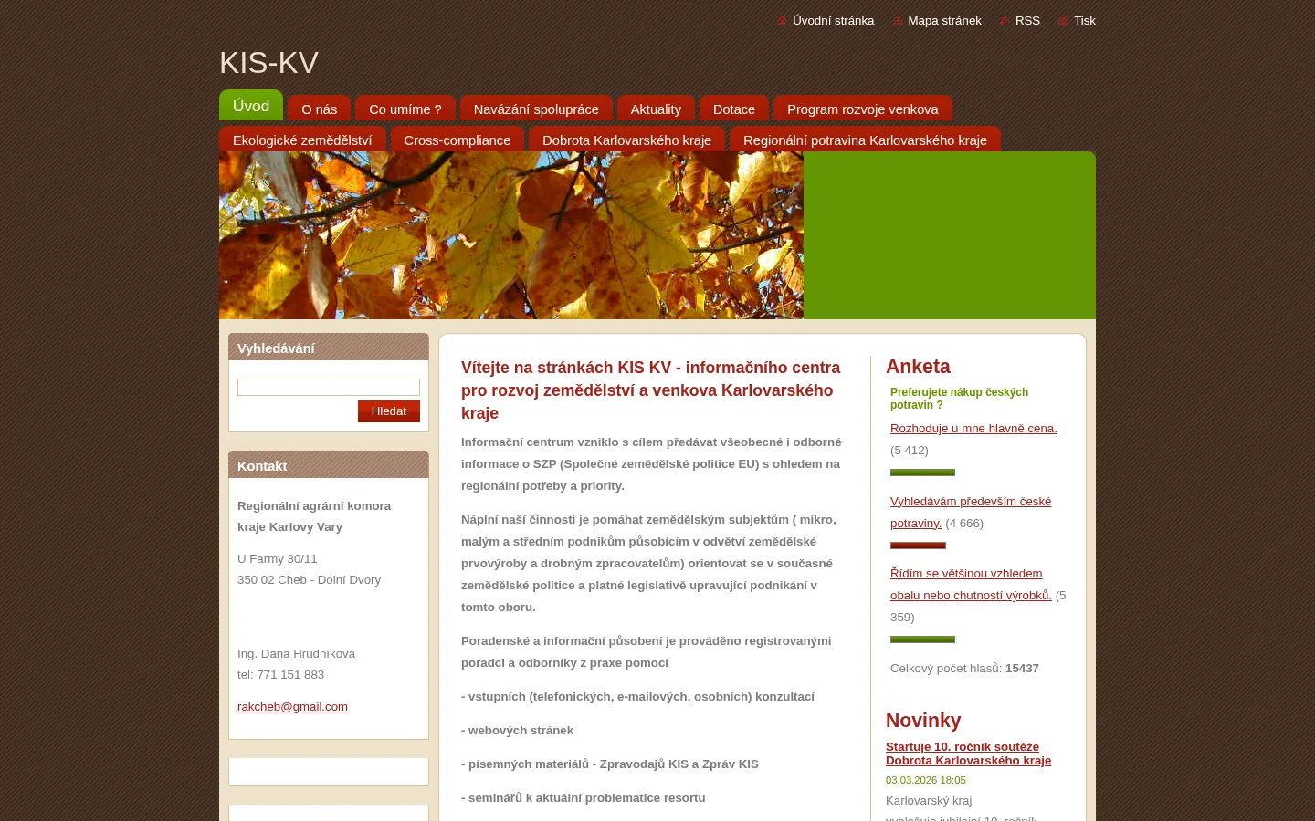 Regionální agrární komora kraje Karlovy Vary website