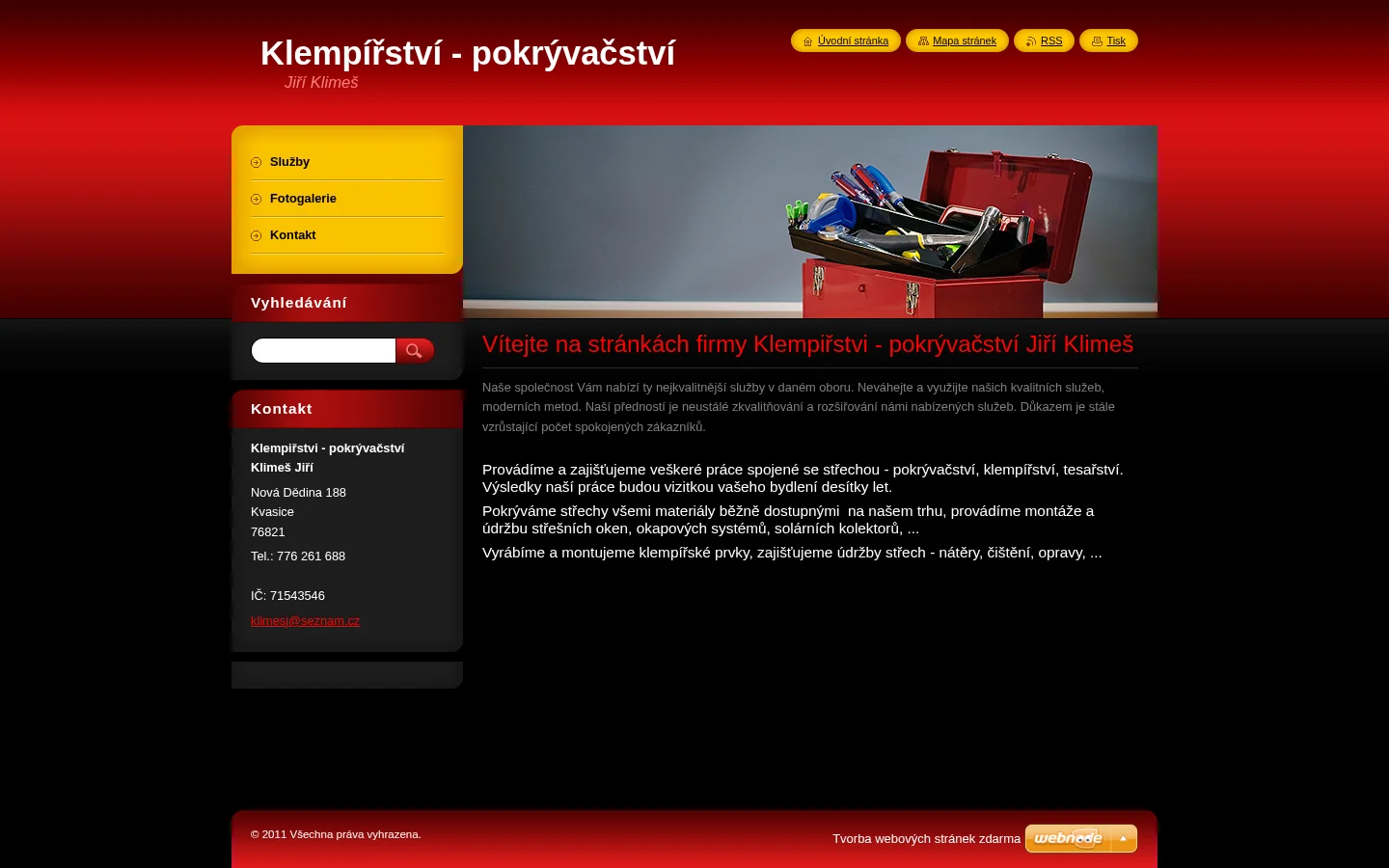 Klempířstvi - pokrývačství Jiří Klimeš website