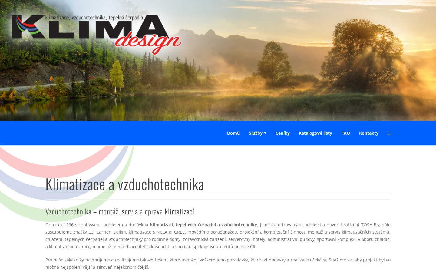 KLIMAdesign, s.r.o. website