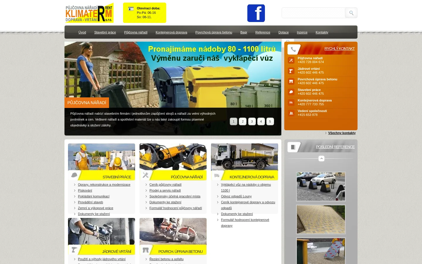 Půjčovna nářadí Klimaterm website
