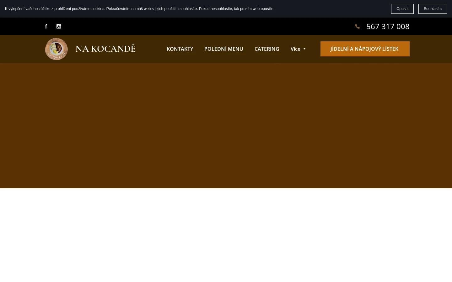 Restaurace Na Kocandě website