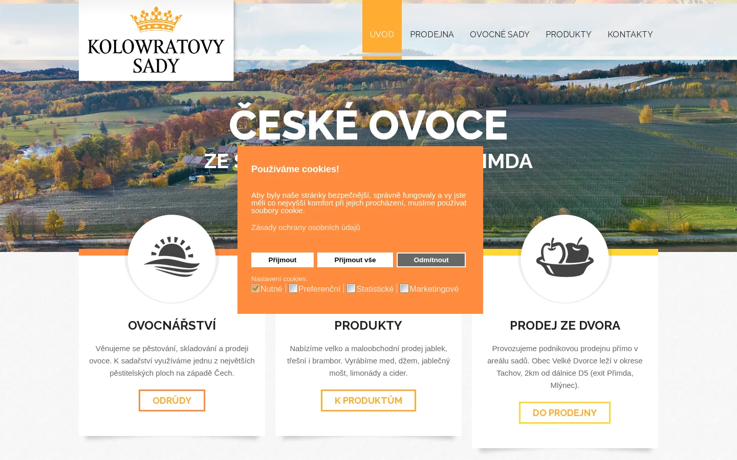 Kolowratovy sady s.r.o. website