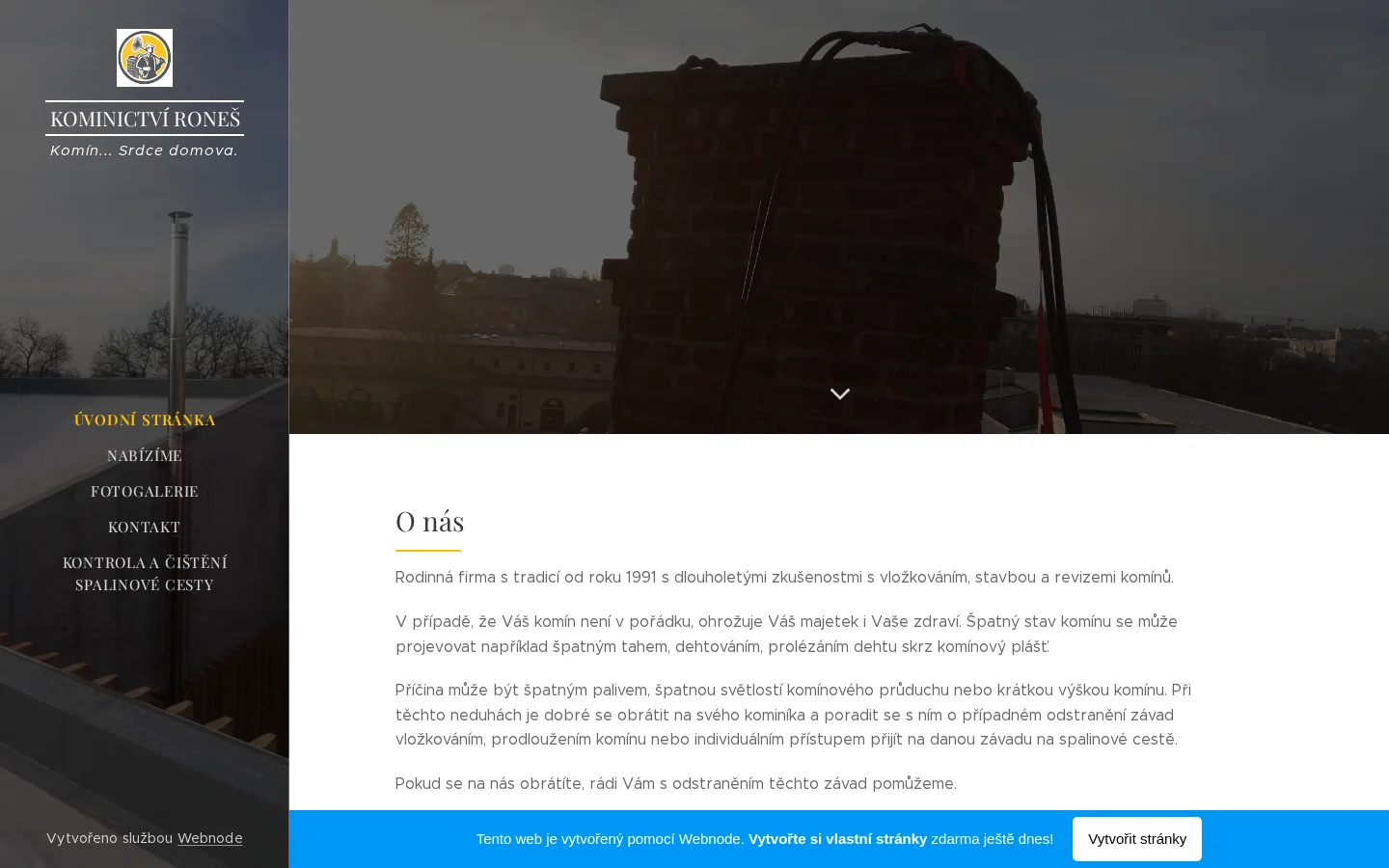 Kominictví Roneš website