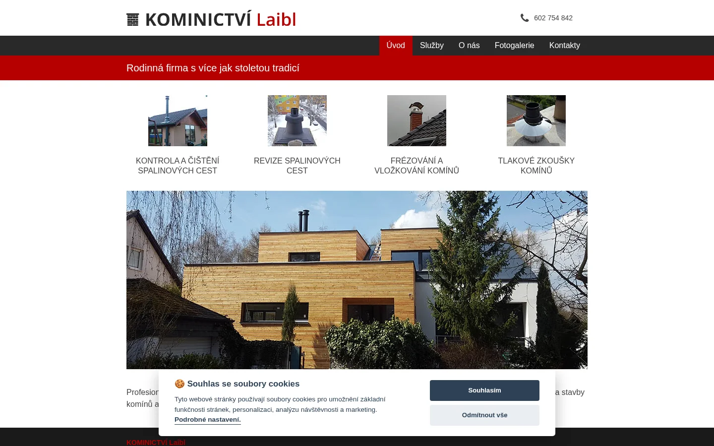 Kominictví Laibl website