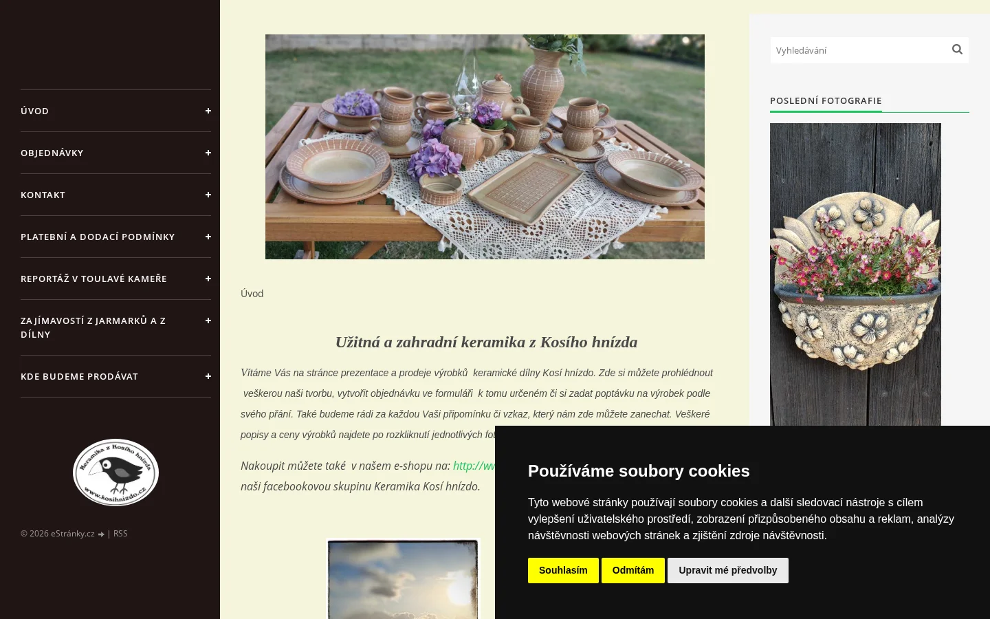 Jiří Kos - Užitná a zahradní kamenina z Kosího hnízda website