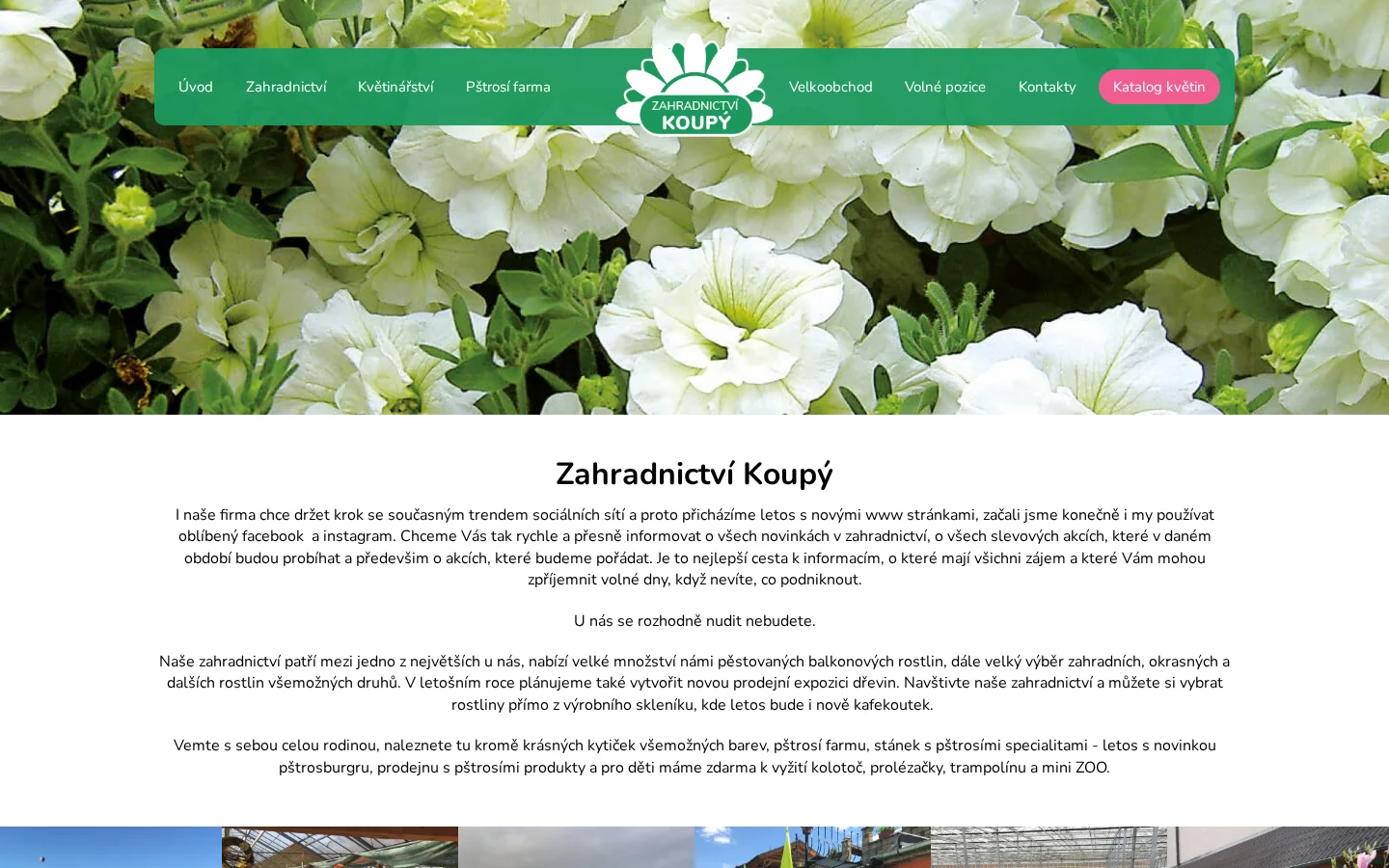 Zahradnictví Koupý website