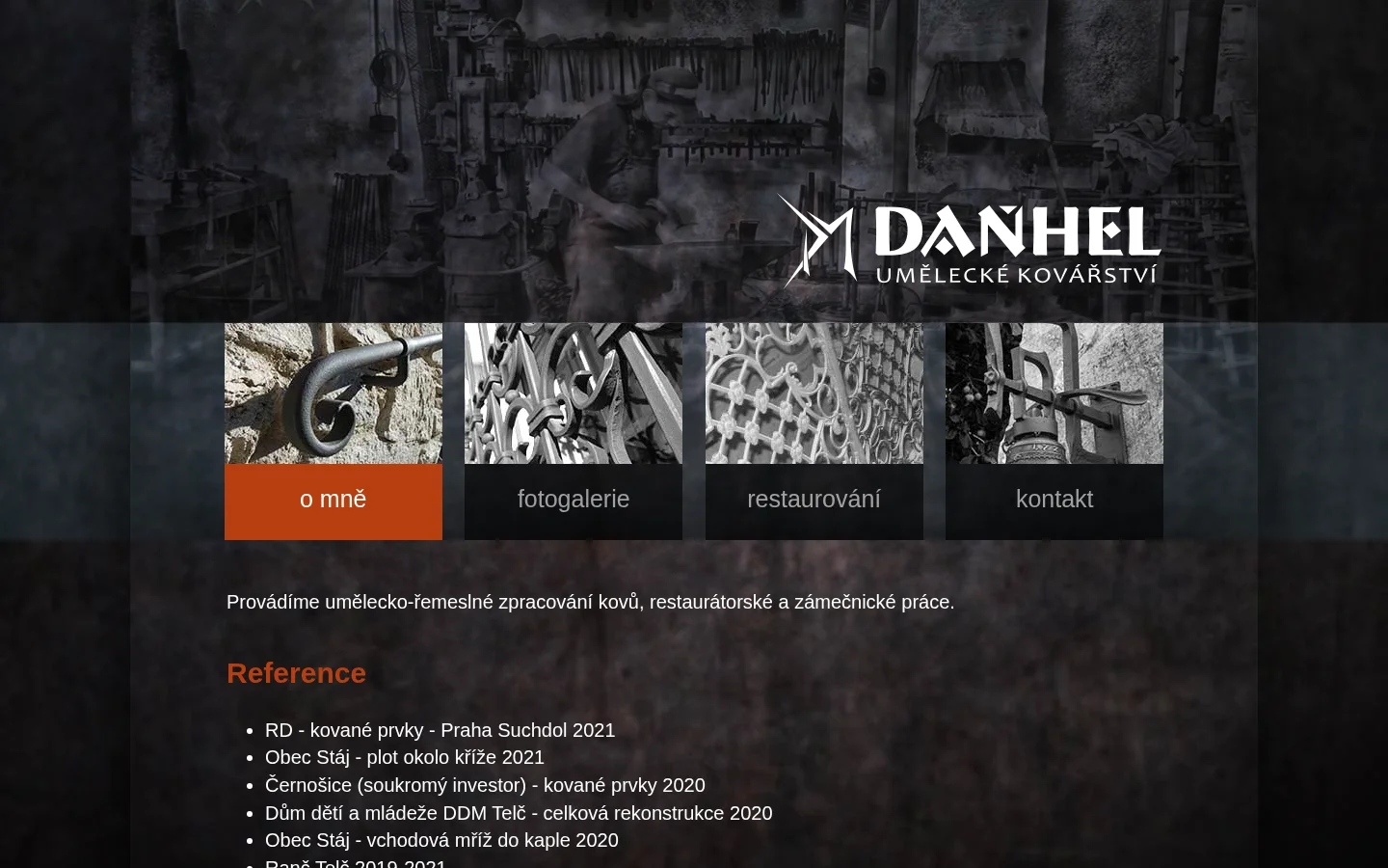 Umělecké kovářství Daňhel website