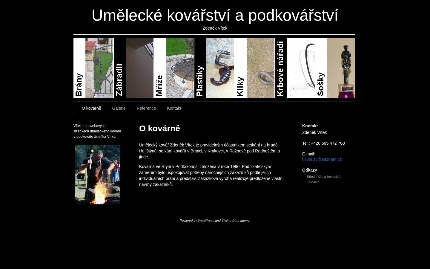 Umělecké kovářství a podkovářství Zdeněk Vítek website