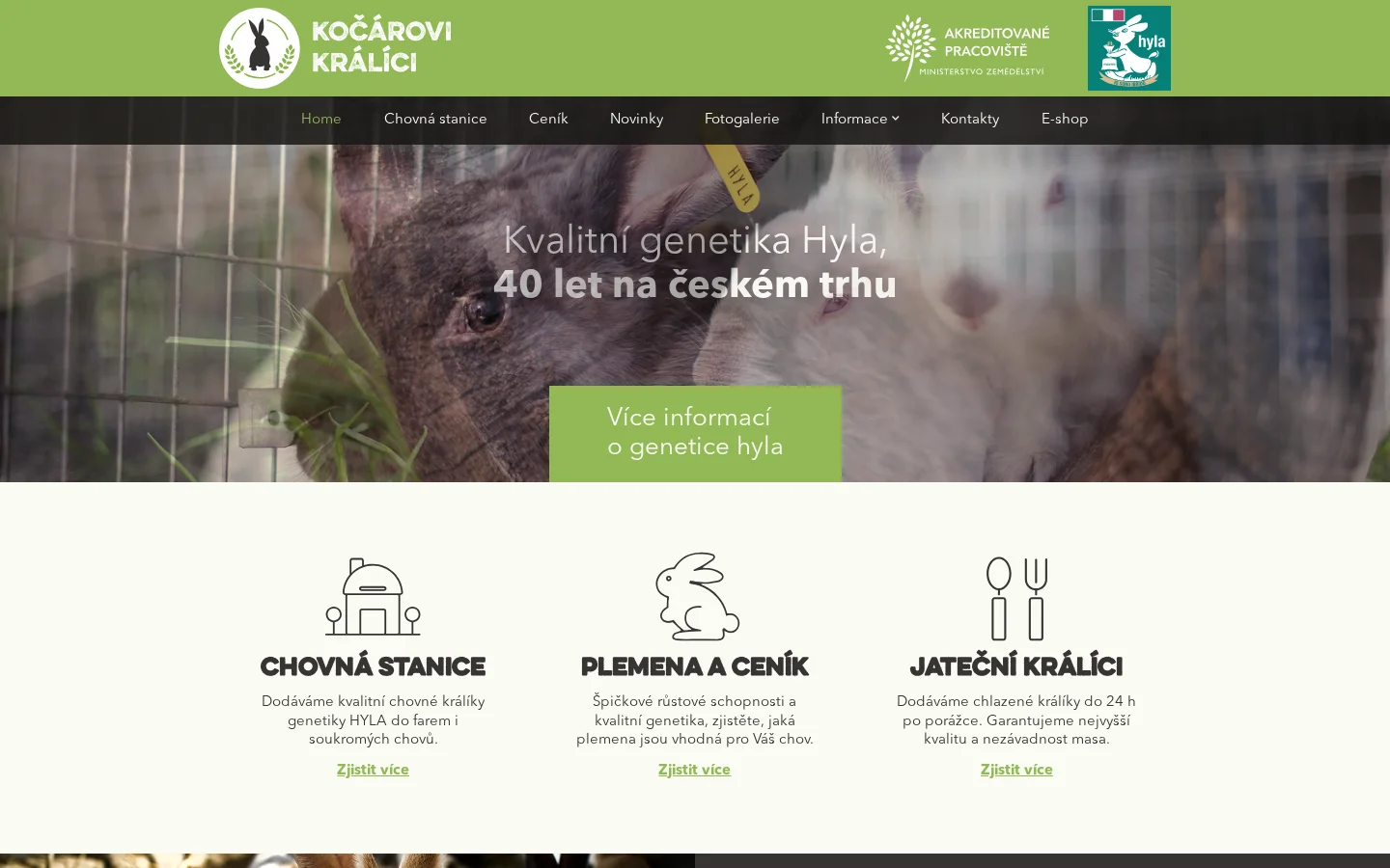 Farma Kočárovi králíci website