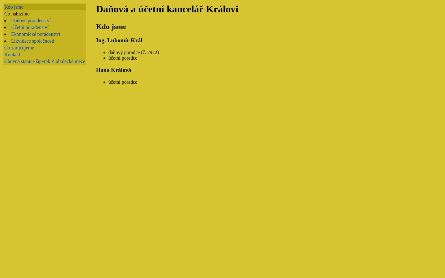 Daňový poradce Ing. Lubomír Král website
