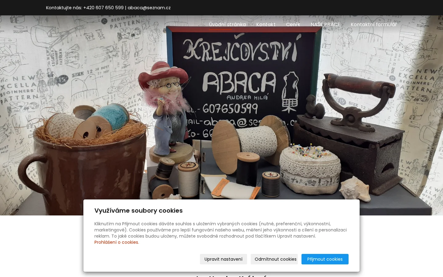 Krejčovství ABACA website
