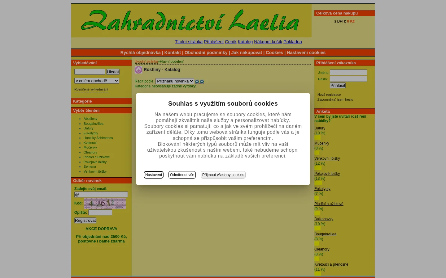 Zahradnictví Laelia website