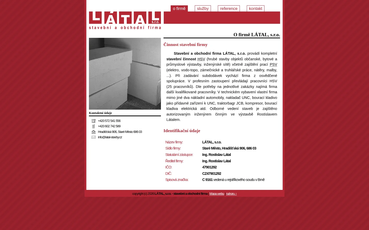 LÁTAL, s.r.o. website