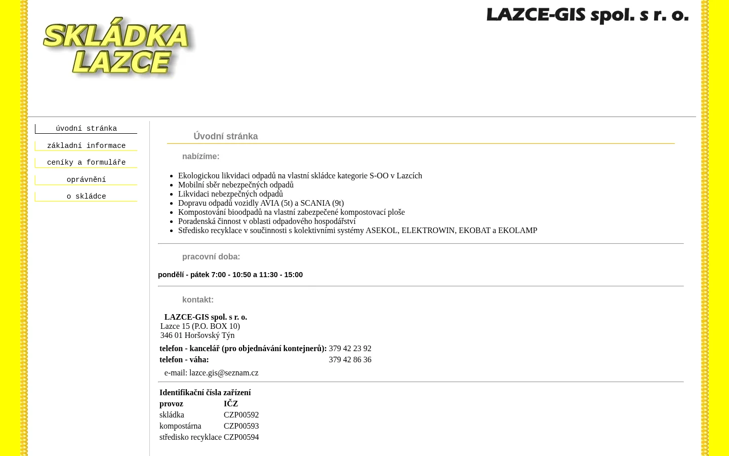 Skládka Lazce website