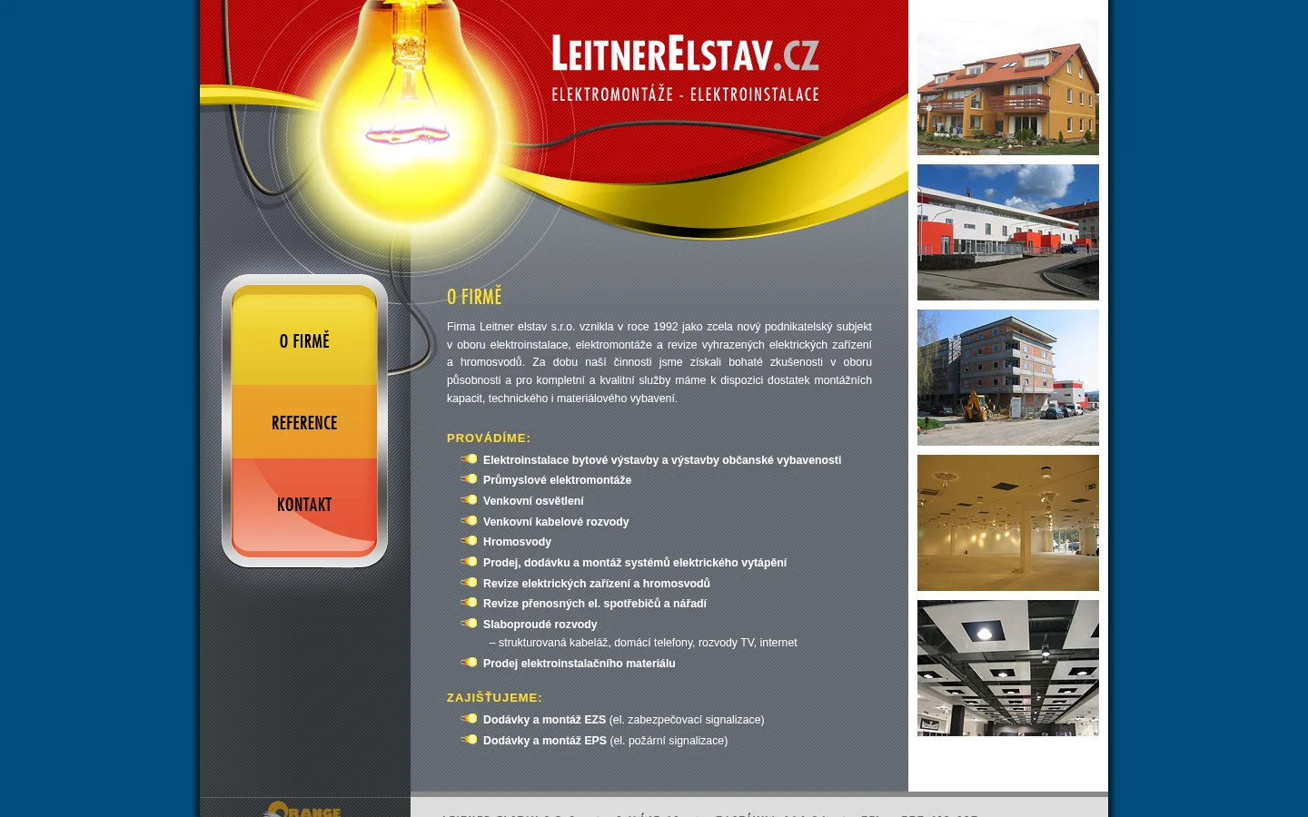 Leitner elstav, s.r.o. website