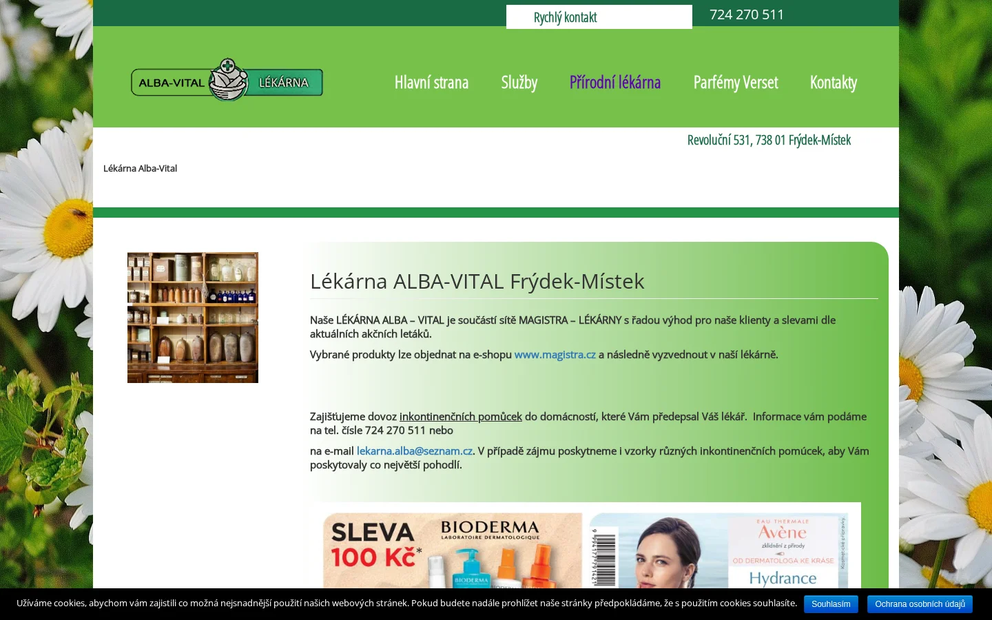LÉKÁRNA ALBA - VITAL s.r.o. website