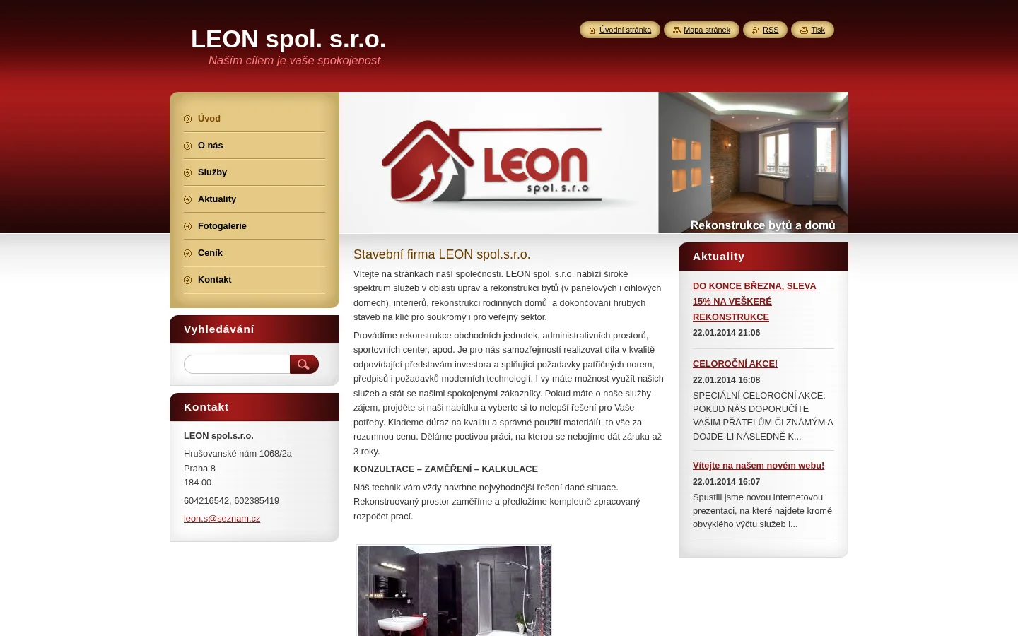 LEON, spol. s r.o. website