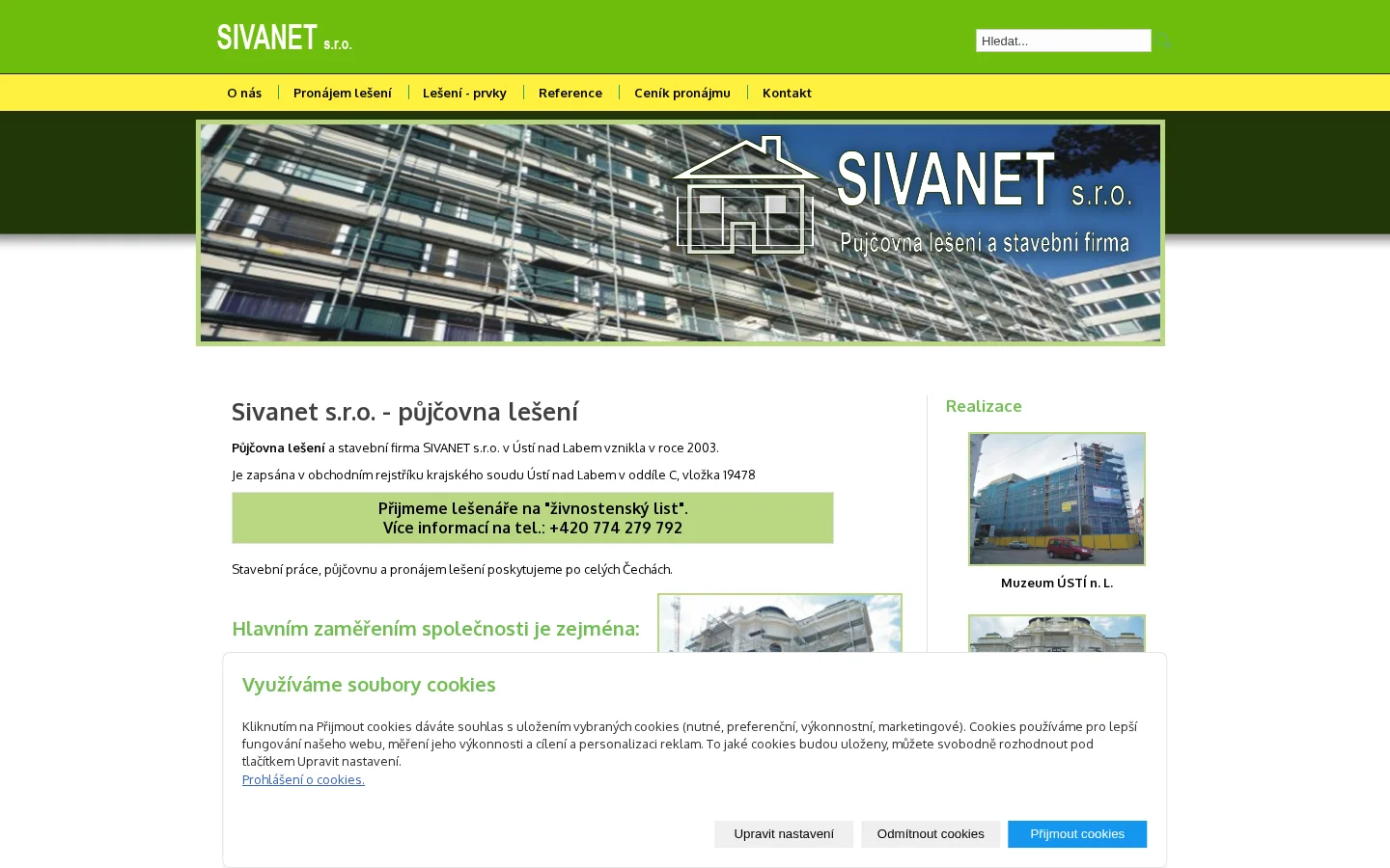 SIVANET s.r.o. website