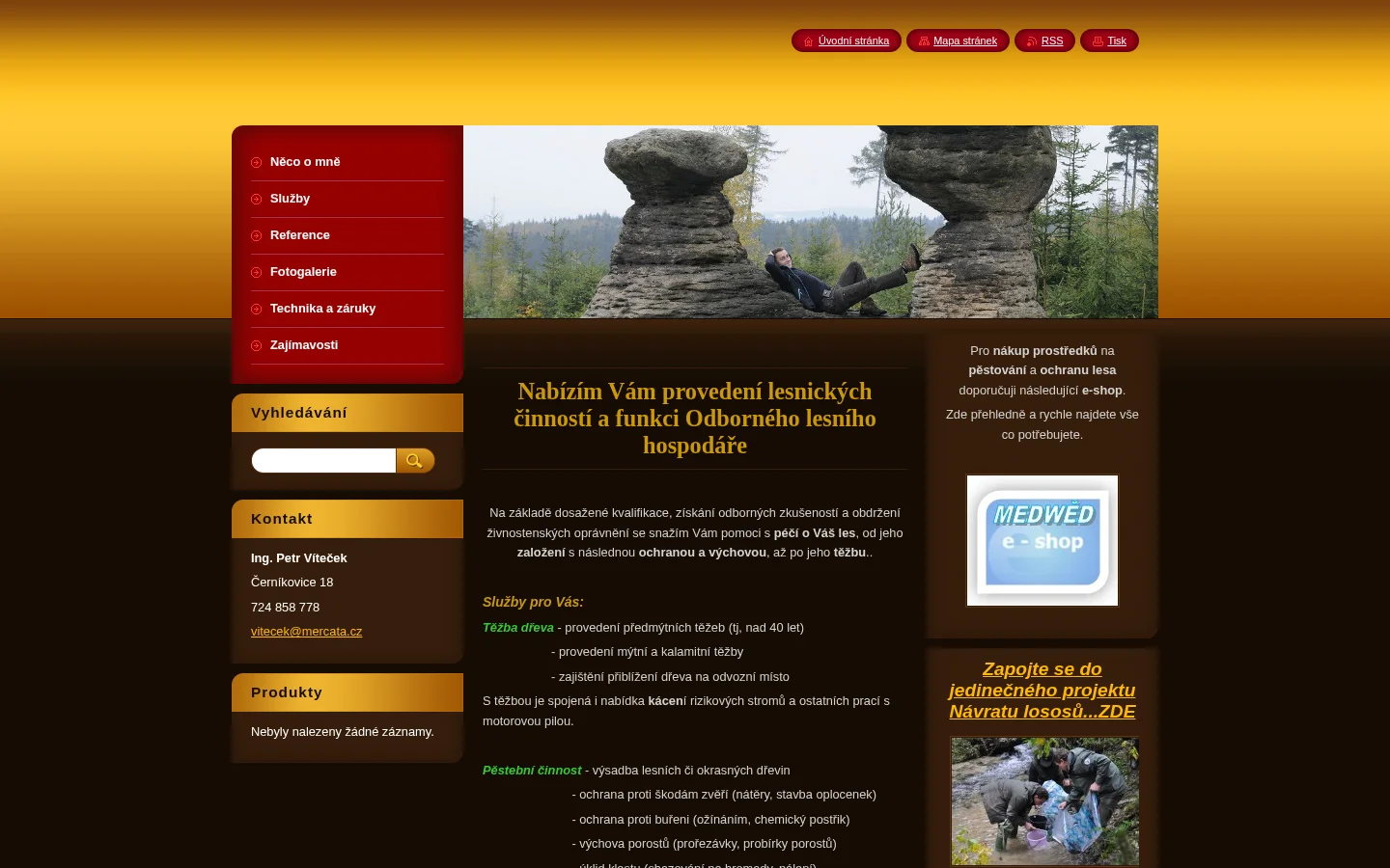 Lesní práce - Ing. Petr Víteček website