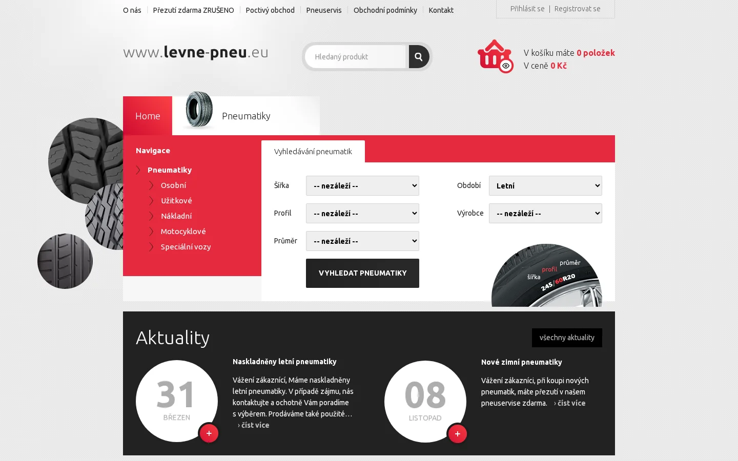 Levne-pneu.eu website